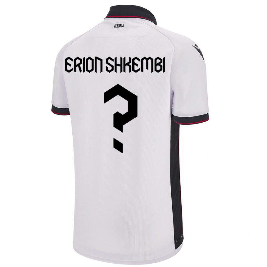 Niño Fútbol Camiseta Albania Erion Shkembi #0 Blanco 2ª Equipación 24-26 México