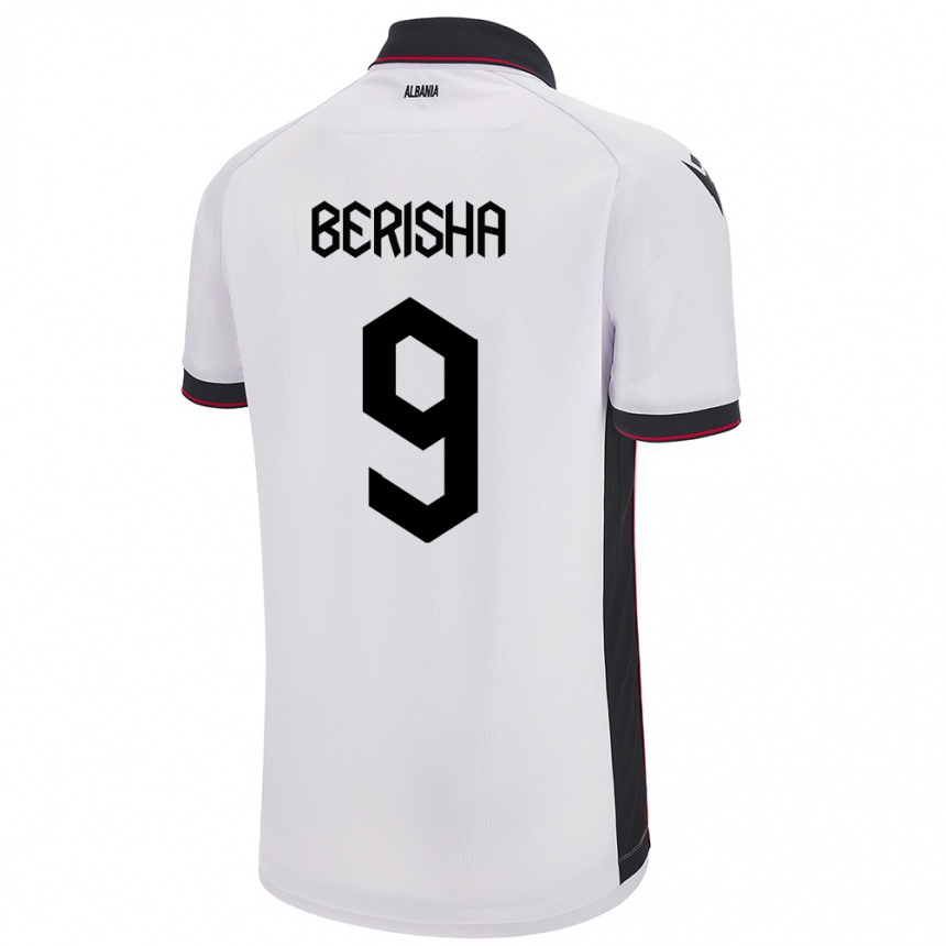 Niño Fútbol Camiseta Albania Fortesa Berisha #9 Blanco 2ª Equipación 24-26 México