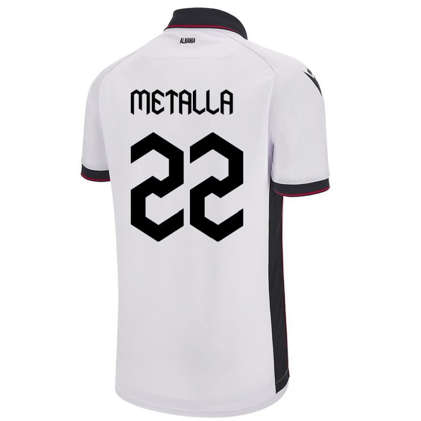 Niño Fútbol Camiseta Albania Mikaela Metalla #22 Blanco 2ª Equipación 24-26 México