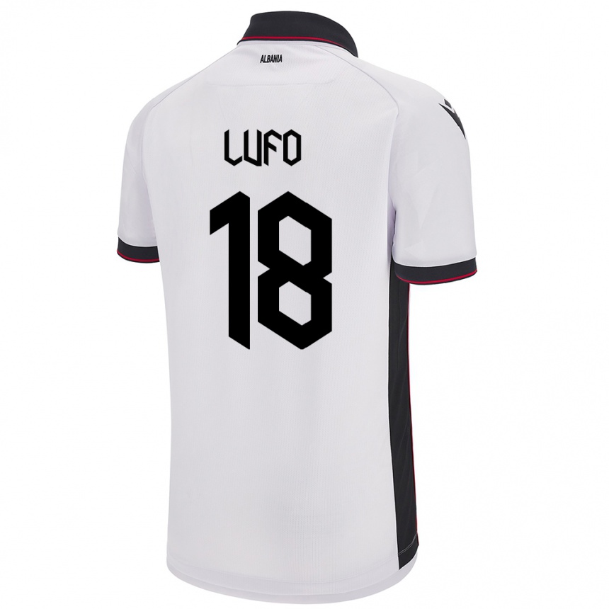 Niño Fútbol Camiseta Albania Esi Lufo #18 Blanco 2ª Equipación 24-26 México