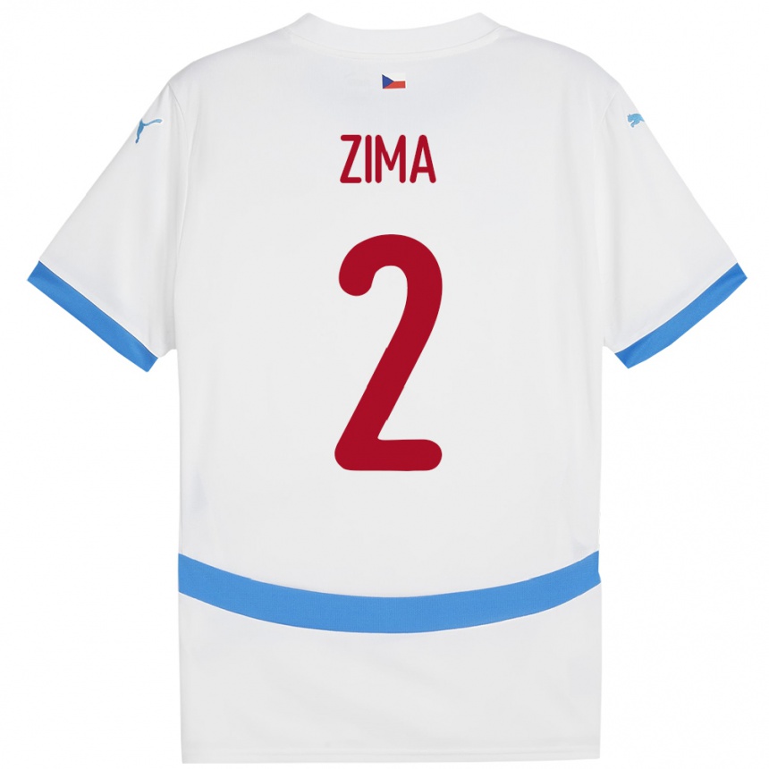 Niño Fútbol Camiseta Chequia David Zima #2 Blanco 2ª Equipación 24-26 México