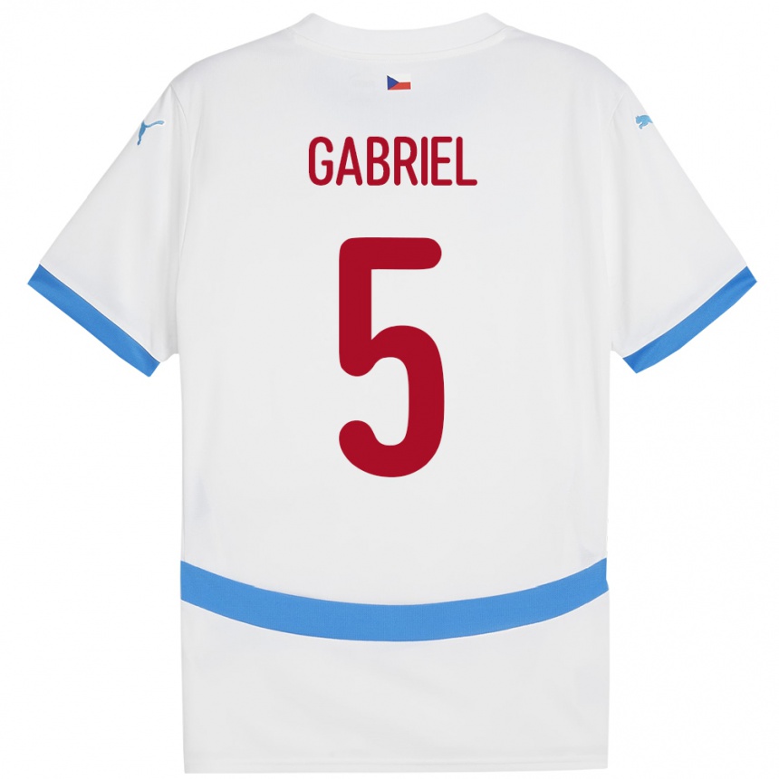 Niño Fútbol Camiseta Chequia Adam Gabriel #5 Blanco 2ª Equipación 24-26 México