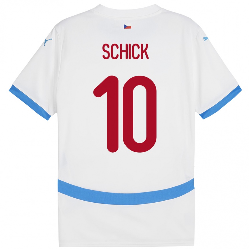 Niño Fútbol Camiseta Chequia Patrik Schick #10 Blanco 2ª Equipación 24-26 México