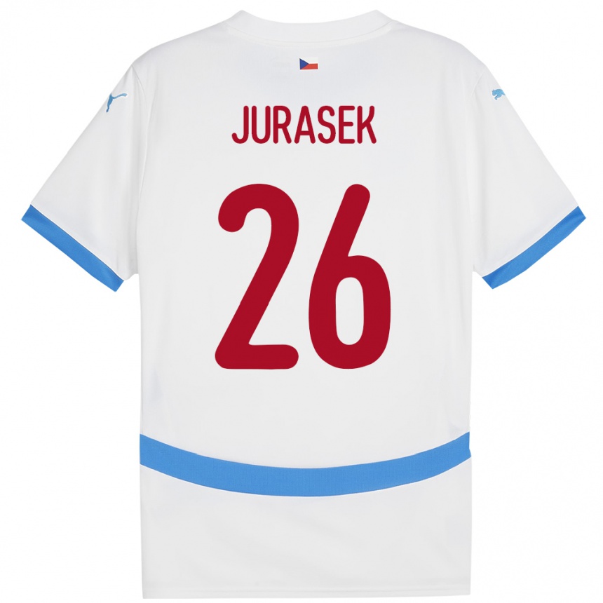 Niño Fútbol Camiseta Chequia Matej Jurasek #26 Blanco 2ª Equipación 24-26 México