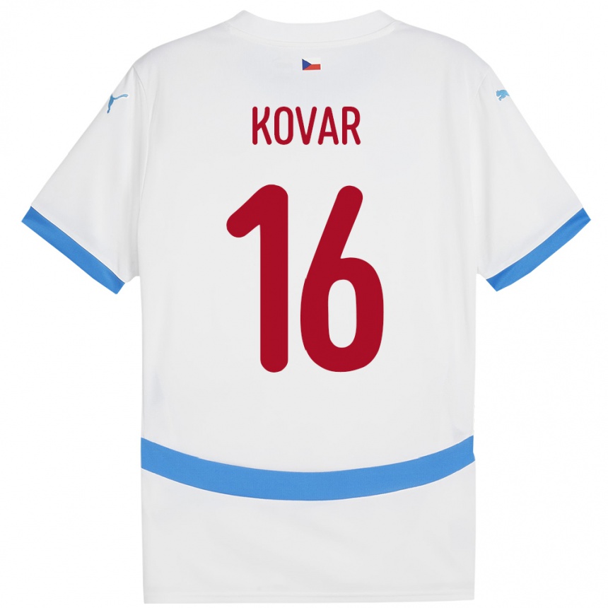 Niño Fútbol Camiseta Chequia Matej Kovar #16 Blanco 2ª Equipación 24-26 México