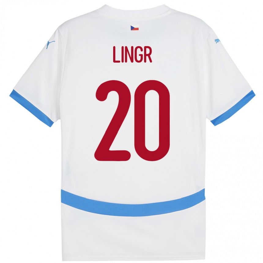 Niño Fútbol Camiseta Chequia Ondrej Lingr #20 Blanco 2ª Equipación 24-26 México