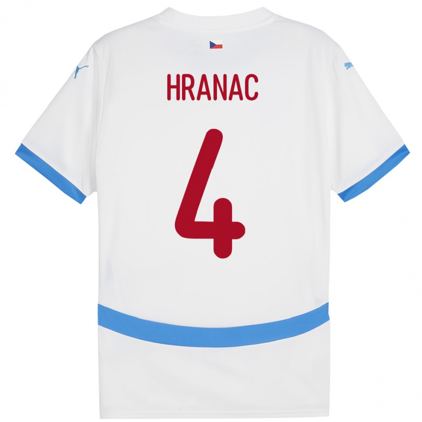 Niño Fútbol Camiseta Chequia Robin Hranac #4 Blanco 2ª Equipación 24-26 México