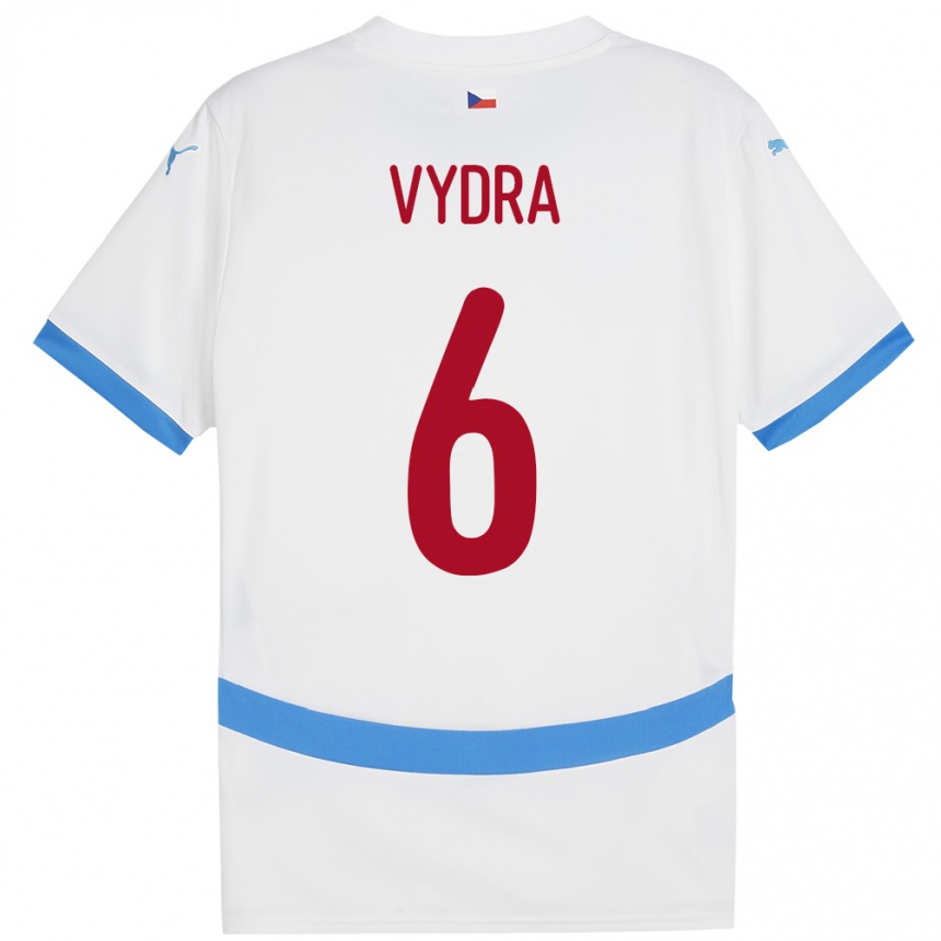 Niño Fútbol Camiseta Chequia Patrik Vydra #6 Blanco 2ª Equipación 24-26 México