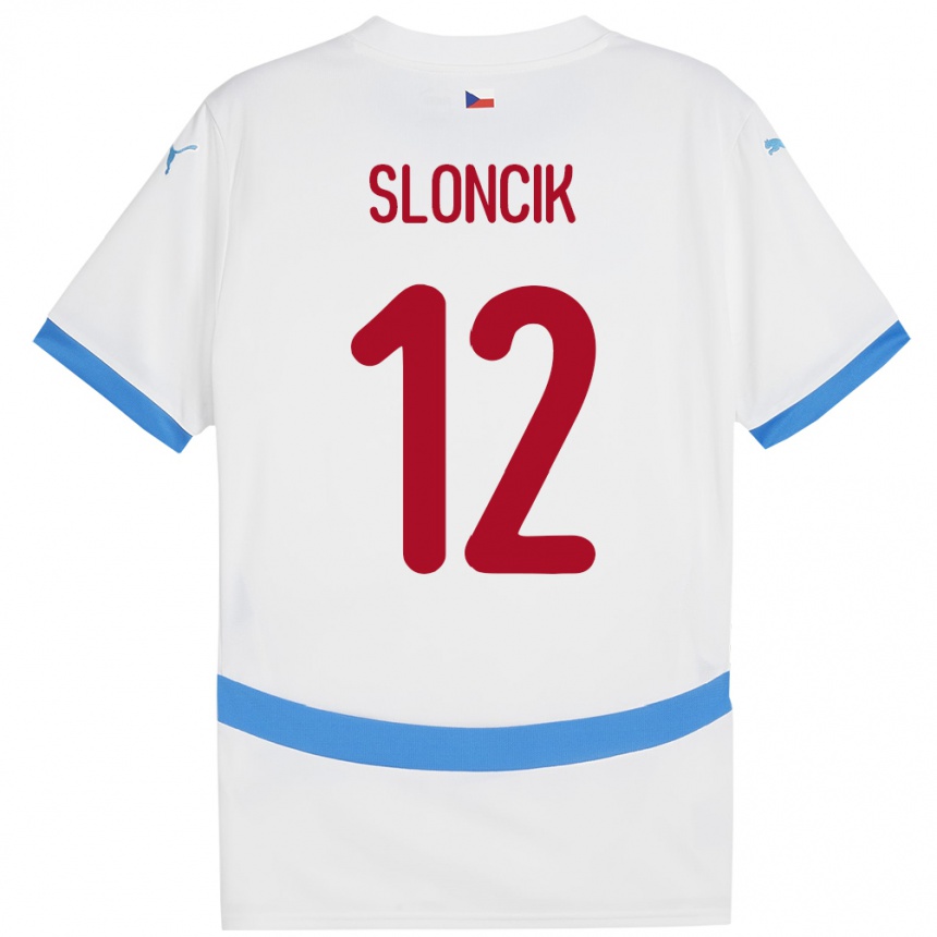 Niño Fútbol Camiseta Chequia Tom Sloncik #12 Blanco 2ª Equipación 24-26 México