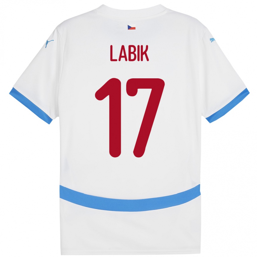 Niño Fútbol Camiseta Chequia Albert Labik #17 Blanco 2ª Equipación 24-26 México