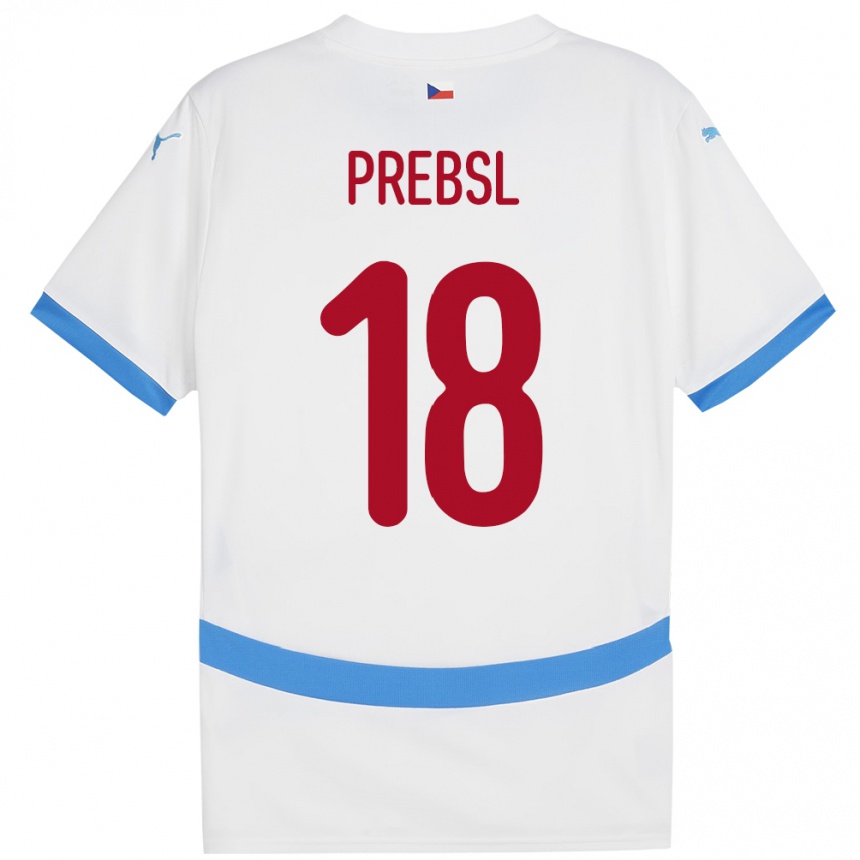 Niño Fútbol Camiseta Chequia Filip Prebsl #18 Blanco 2ª Equipación 24-26 México