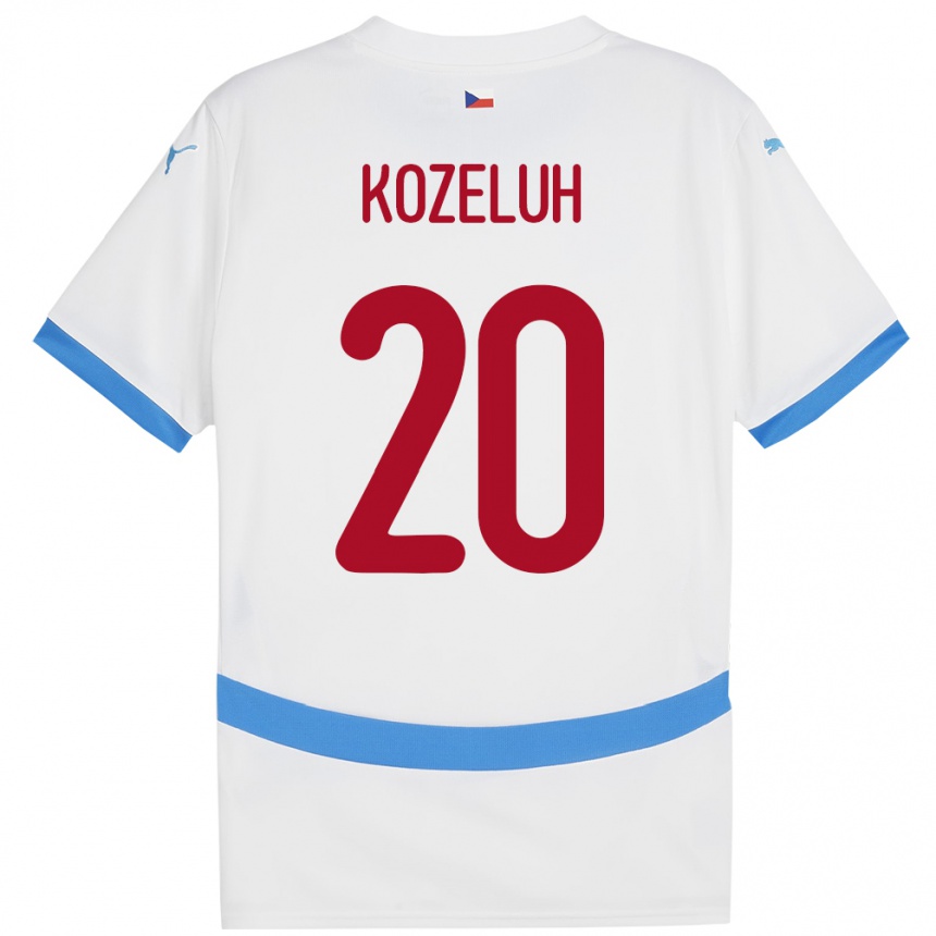 Niño Fútbol Camiseta Chequia Josef Kozeluh #20 Blanco 2ª Equipación 24-26 México