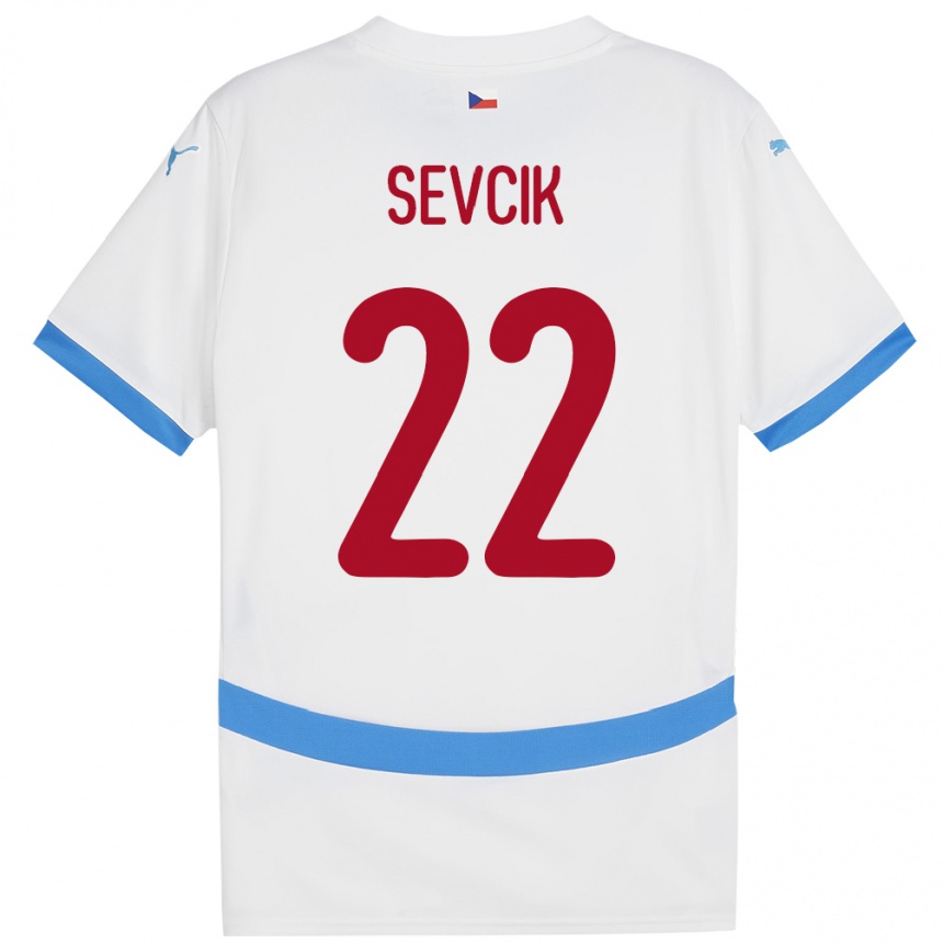 Niño Fútbol Camiseta Chequia Michal Sevcik #22 Blanco 2ª Equipación 24-26 México