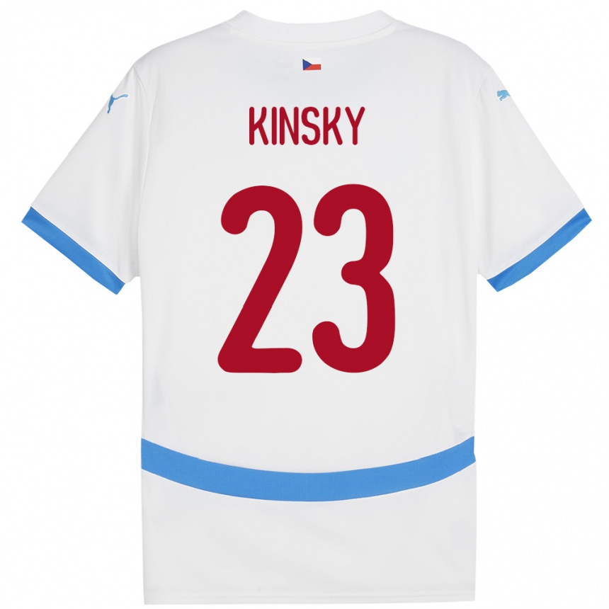 Niño Fútbol Camiseta Chequia Antonin Kinsky #23 Blanco 2ª Equipación 24-26 México