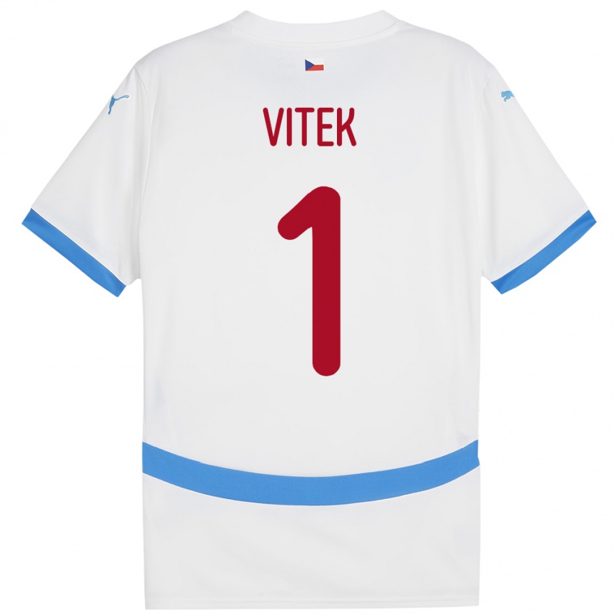 Niño Fútbol Camiseta Chequia Radek Vitek #1 Blanco 2ª Equipación 24-26 México