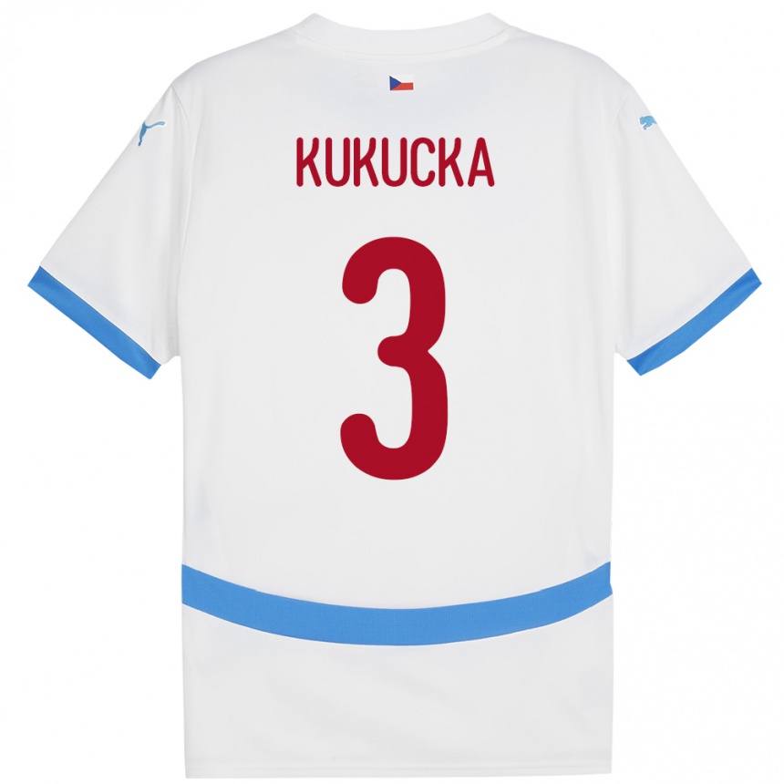 Niño Fútbol Camiseta Chequia Ondrej Kukucka #3 Blanco 2ª Equipación 24-26 México