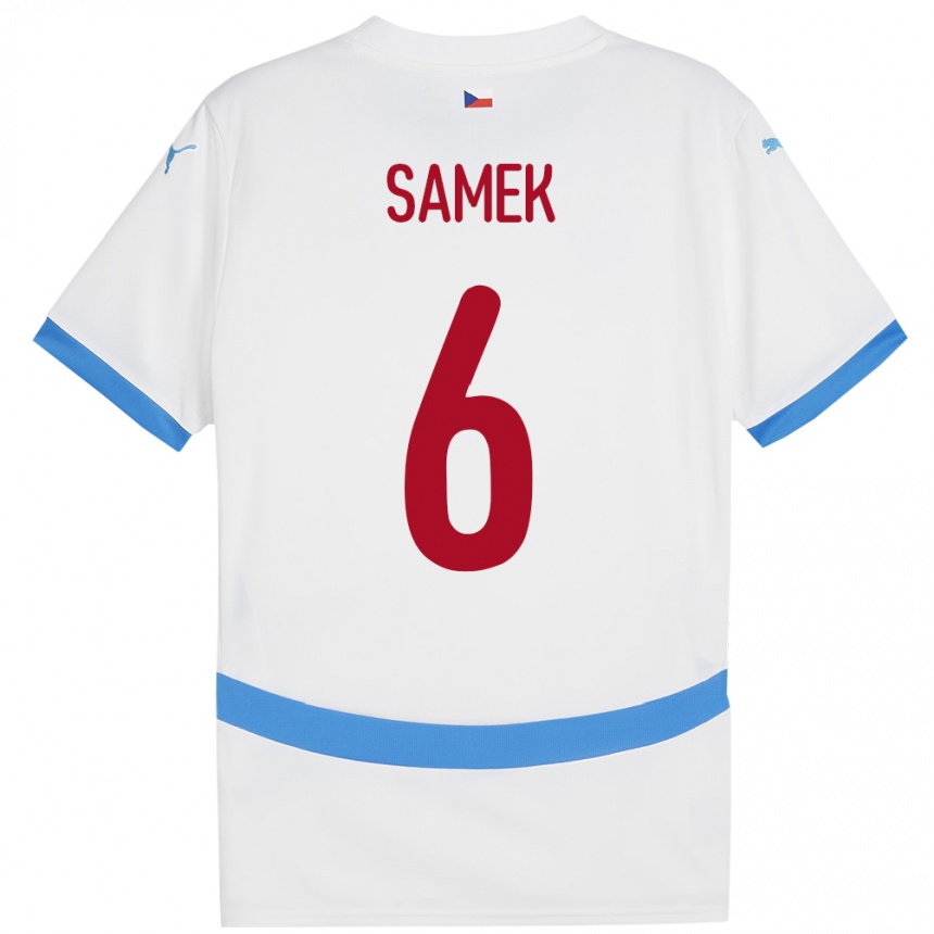 Niño Fútbol Camiseta Chequia Daniel Samek #6 Blanco 2ª Equipación 24-26 México