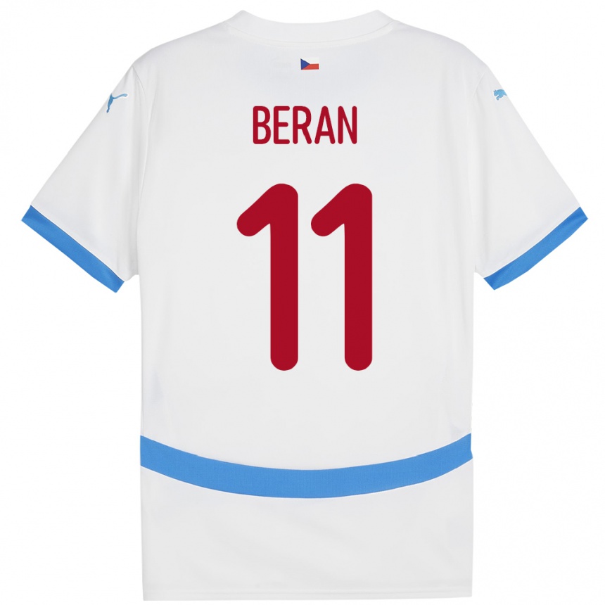 Niño Fútbol Camiseta Chequia Stepan Beran #11 Blanco 2ª Equipación 24-26 México