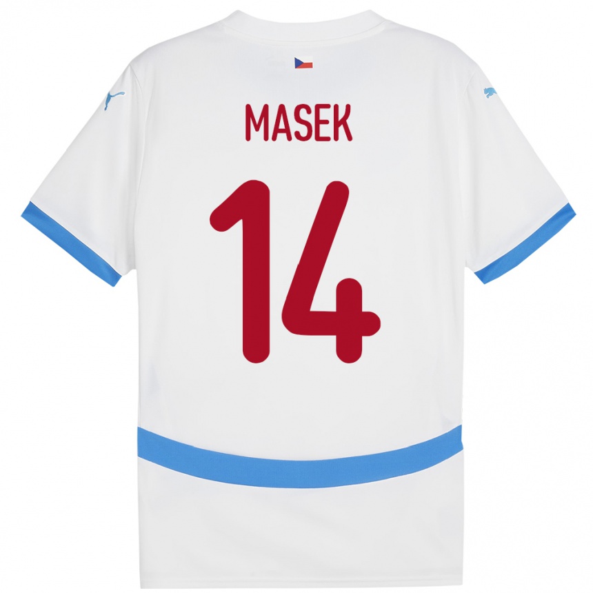 Niño Fútbol Camiseta Chequia Lukas Masek #14 Blanco 2ª Equipación 24-26 México