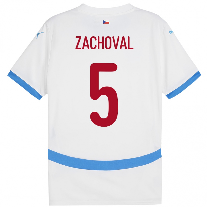 Niño Fútbol Camiseta Chequia Matej Zachoval #5 Blanco 2ª Equipación 24-26 México