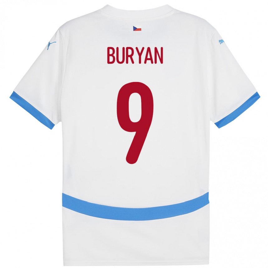 Niño Fútbol Camiseta Chequia Jan Buryan #9 Blanco 2ª Equipación 24-26 México