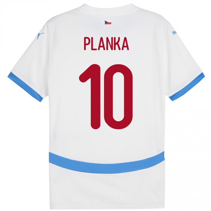 Niño Fútbol Camiseta Chequia David Planka #10 Blanco 2ª Equipación 24-26 México