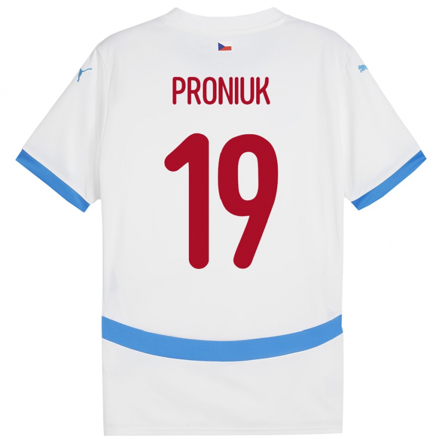 Niño Fútbol Camiseta Chequia Adam Proniuk #19 Blanco 2ª Equipación 24-26 México