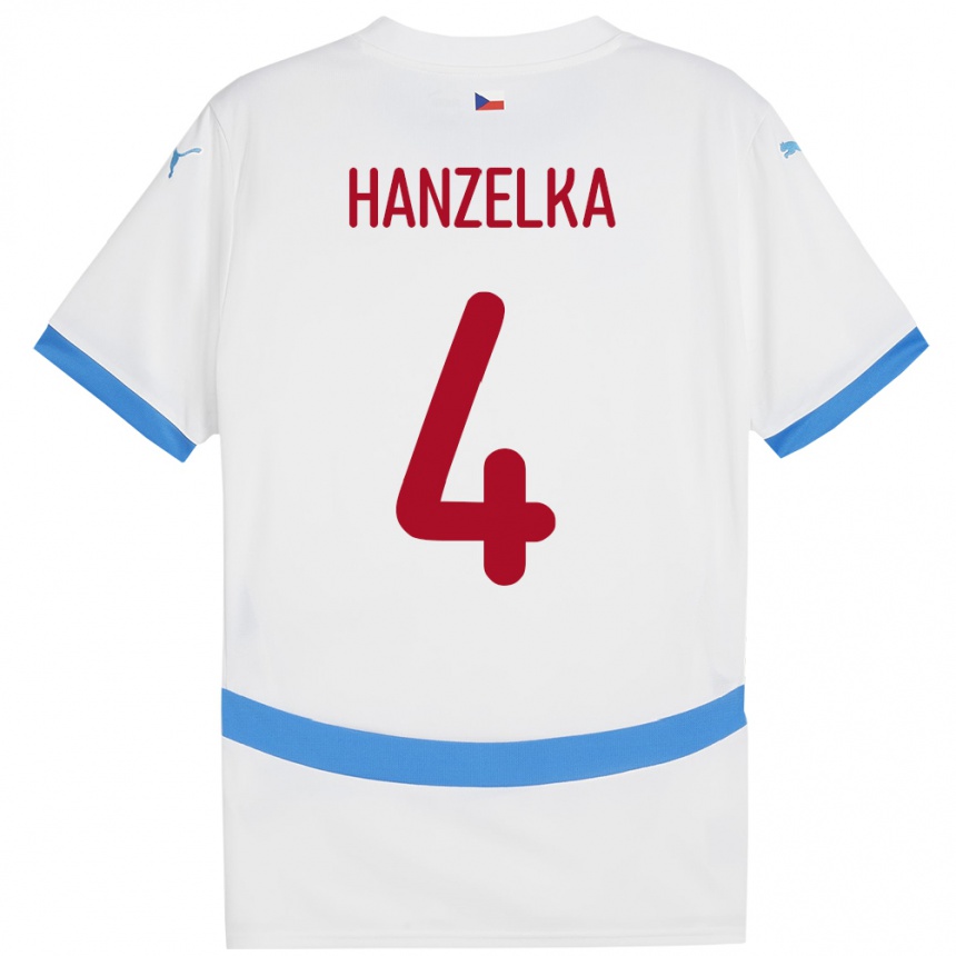 Niño Fútbol Camiseta Chequia Denis Hanzelka #4 Blanco 2ª Equipación 24-26 México