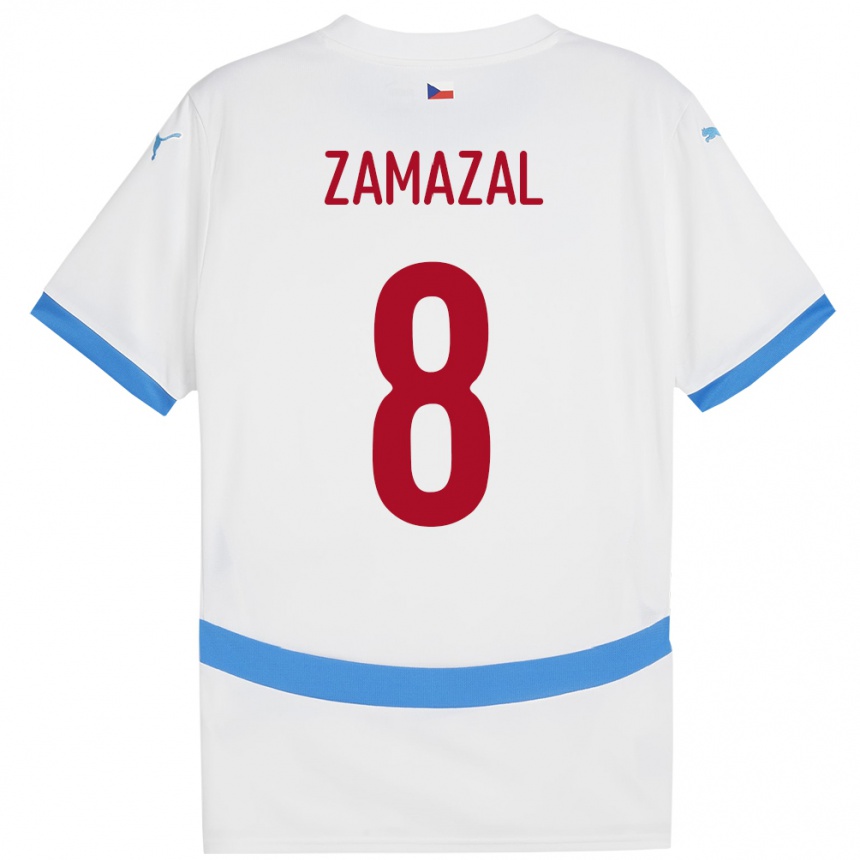 Niño Fútbol Camiseta Chequia Denis Zamazal #8 Blanco 2ª Equipación 24-26 México