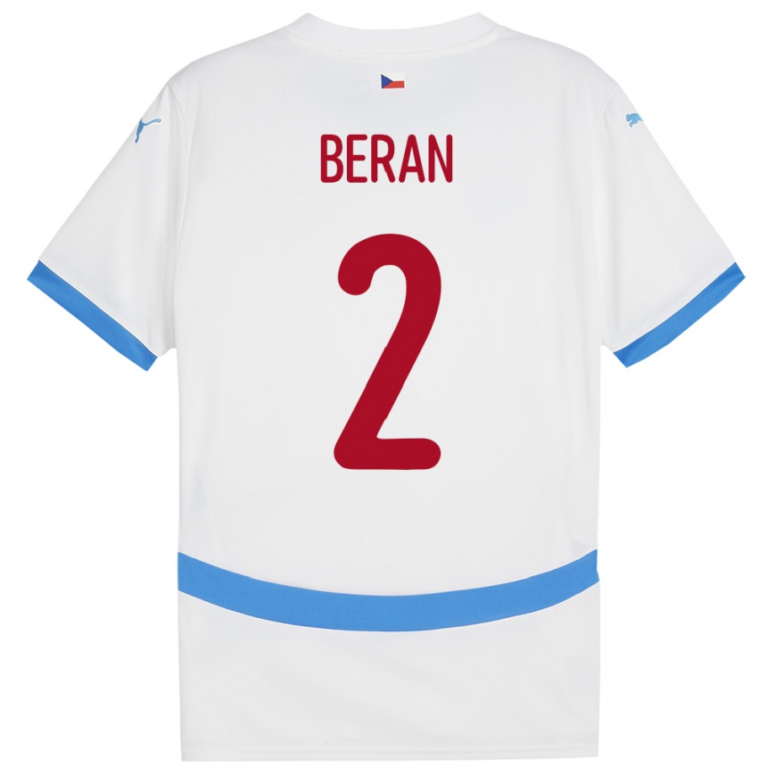 Niño Fútbol Camiseta Chequia Stepan Beran #2 Blanco 2ª Equipación 24-26 México