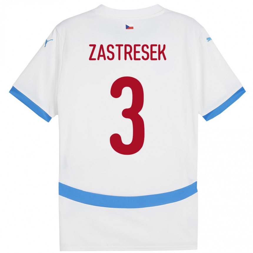 Niño Fútbol Camiseta Chequia Matous Zastresek #3 Blanco 2ª Equipación 24-26 México