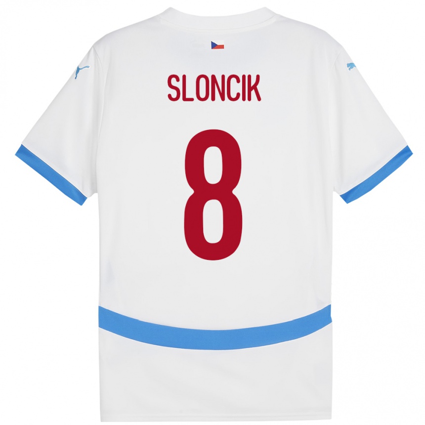 Niño Fútbol Camiseta Chequia Simon Sloncik #8 Blanco 2ª Equipación 24-26 México