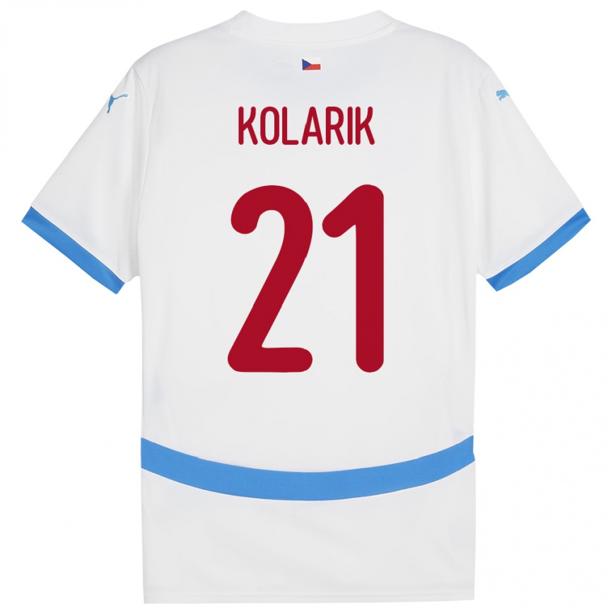 Niño Fútbol Camiseta Chequia Josef Kolarik #21 Blanco 2ª Equipación 24-26 México