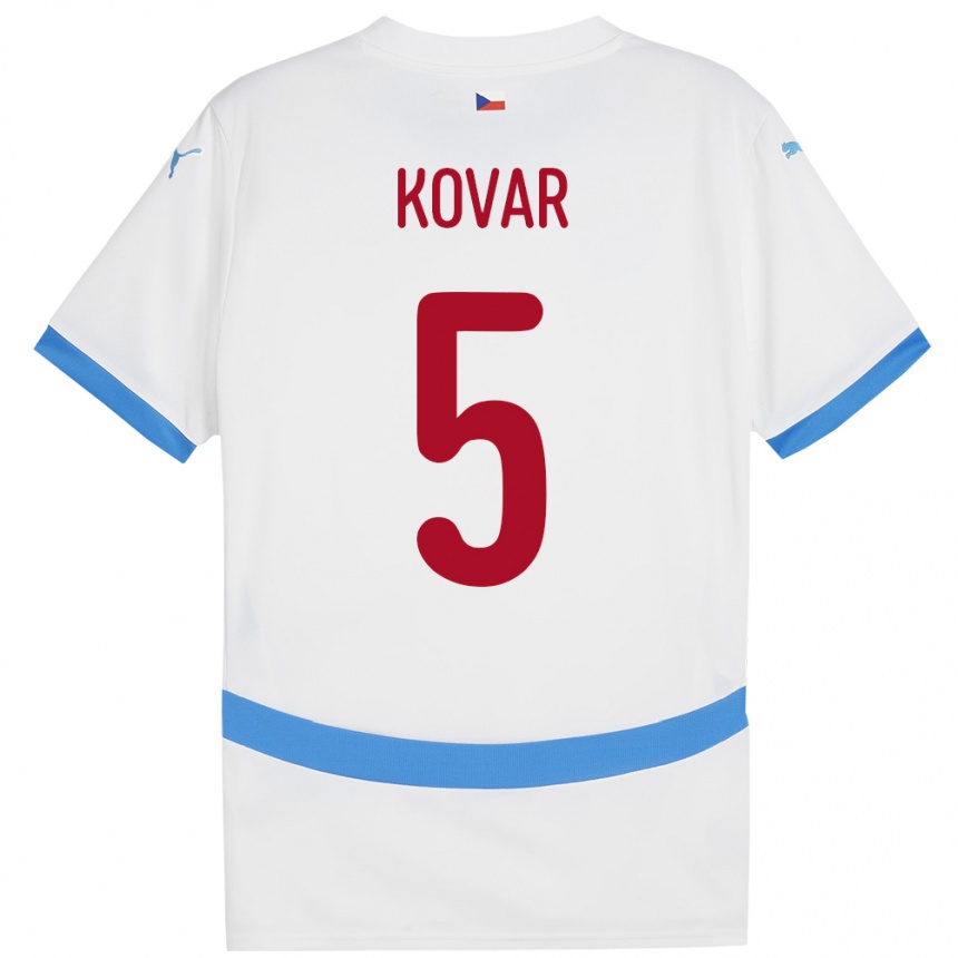 Niño Fútbol Camiseta Chequia Martin Kovar #5 Blanco 2ª Equipación 24-26 México