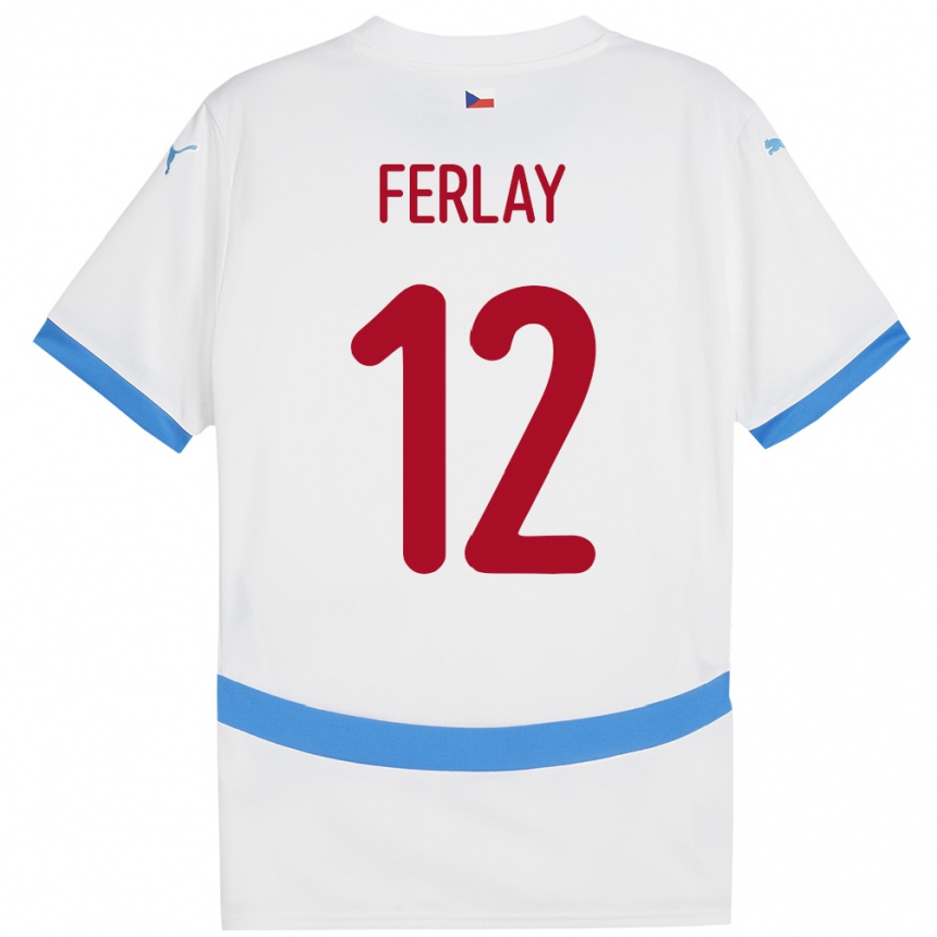 Niño Fútbol Camiseta Chequia Ruben Ferlay #12 Blanco 2ª Equipación 24-26 México