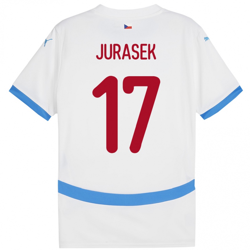 Niño Fútbol Camiseta Chequia Patrik Jurasek #17 Blanco 2ª Equipación 24-26 México