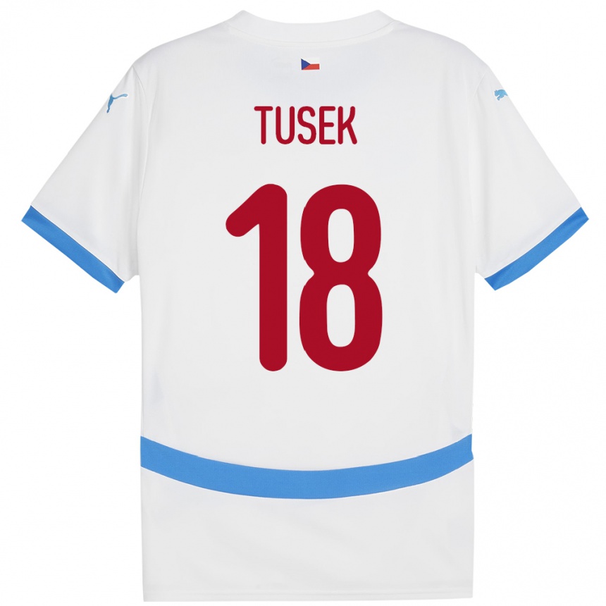 Niño Fútbol Camiseta Chequia Adam Tusek #18 Blanco 2ª Equipación 24-26 México