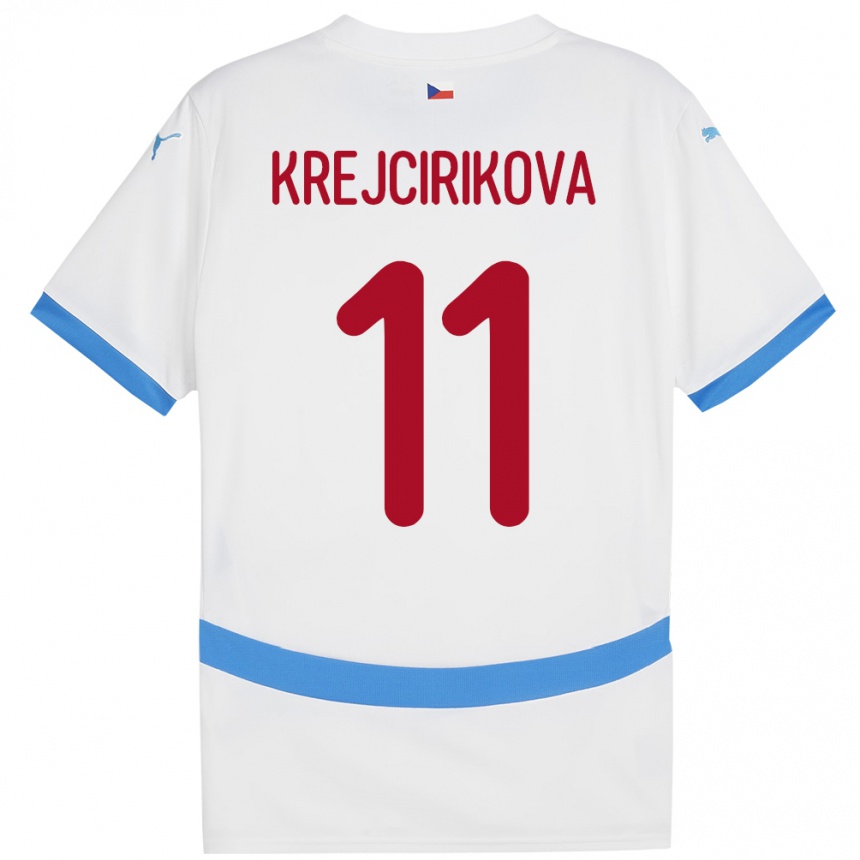 Niño Fútbol Camiseta Chequia Tereza Krejčiříková #11 Blanco 2ª Equipación 24-26 México