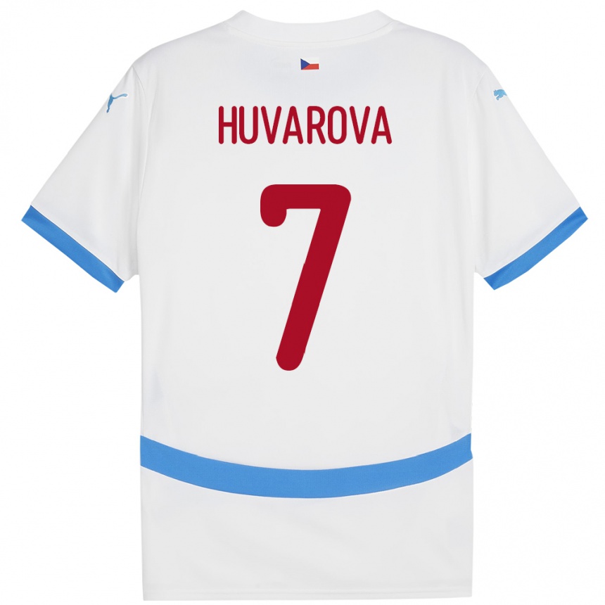 Niño Fútbol Camiseta Chequia Dominika Huvarová #7 Blanco 2ª Equipación 24-26 México