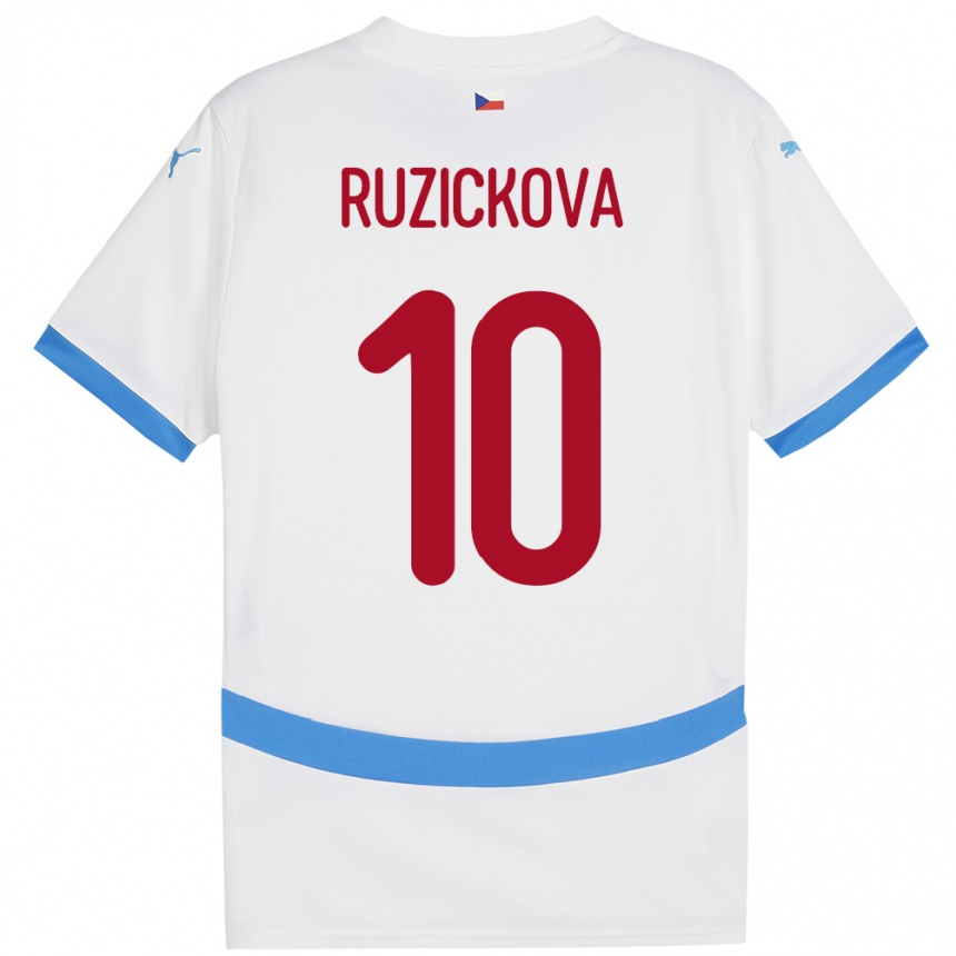 Niño Fútbol Camiseta Chequia Kristýna Růžičková #10 Blanco 2ª Equipación 24-26 México