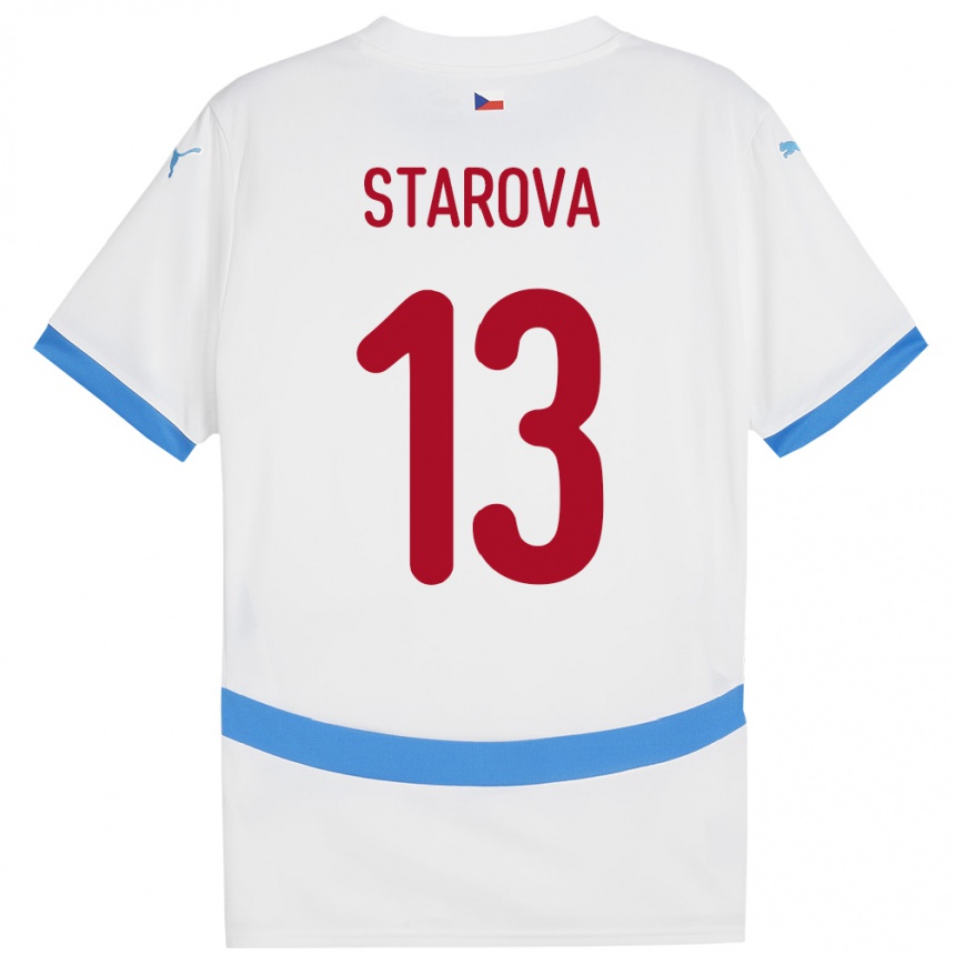 Niño Fútbol Camiseta Chequia Antonie Stárová #13 Blanco 2ª Equipación 24-26 México