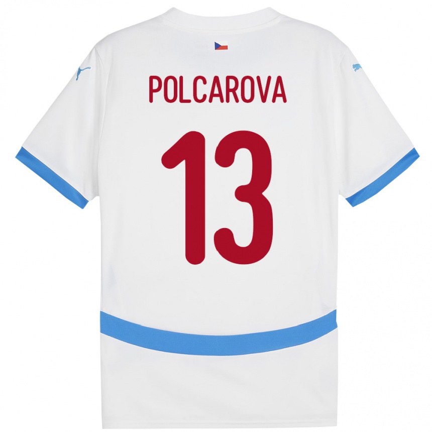 Niño Fútbol Camiseta Chequia Barbora Polcarová #13 Blanco 2ª Equipación 24-26 México