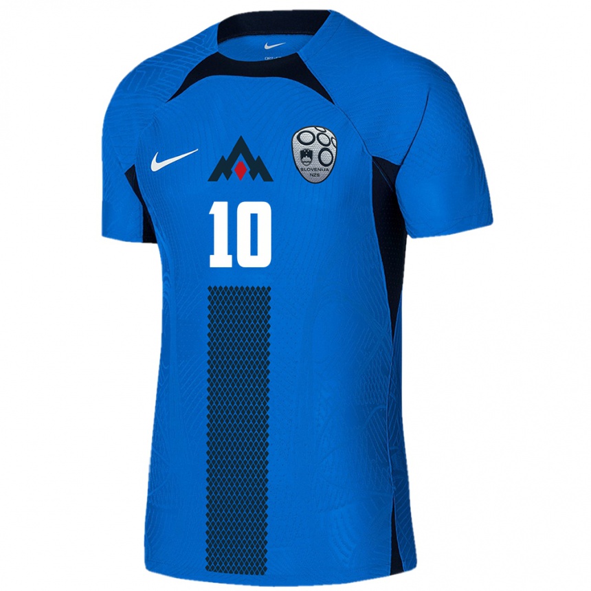 Niño Fútbol Camiseta Eslovenia Nik Belovic #10 Azul 2ª Equipación 24-26 México