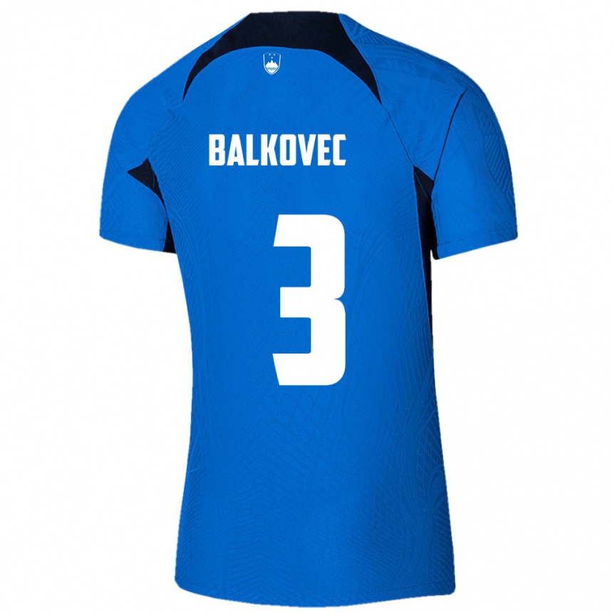 Niño Fútbol Camiseta Eslovenia Jure Balkovec #3 Azul 2ª Equipación 24-26 México