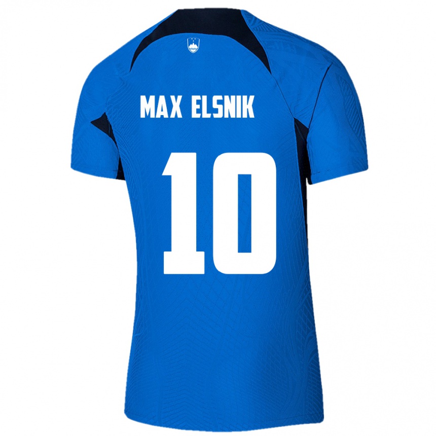 Niño Fútbol Camiseta Eslovenia Timi Max Elsnik #10 Azul 2ª Equipación 24-26 México