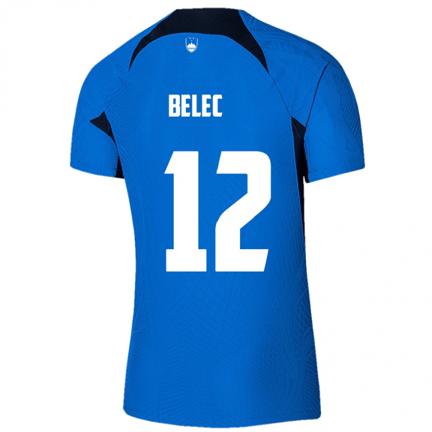 Niño Fútbol Camiseta Eslovenia Vid Belec #12 Azul 2ª Equipación 24-26 México