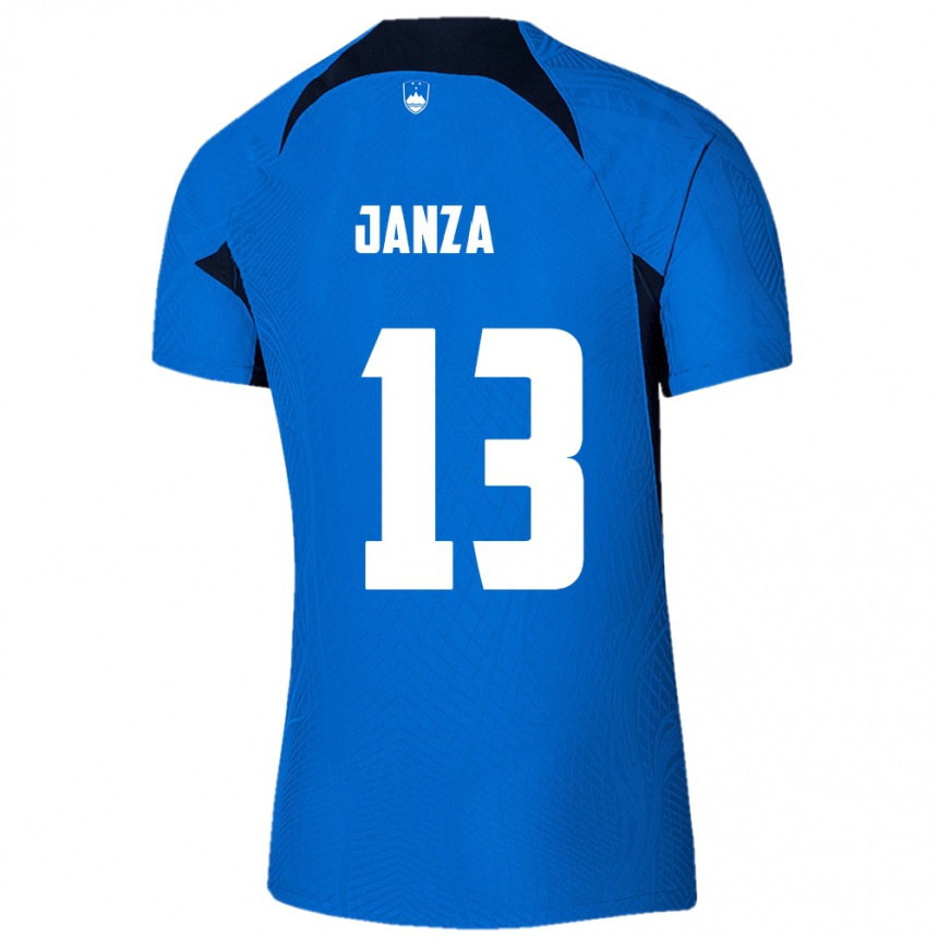 Niño Fútbol Camiseta Eslovenia Erik Janza #13 Azul 2ª Equipación 24-26 México