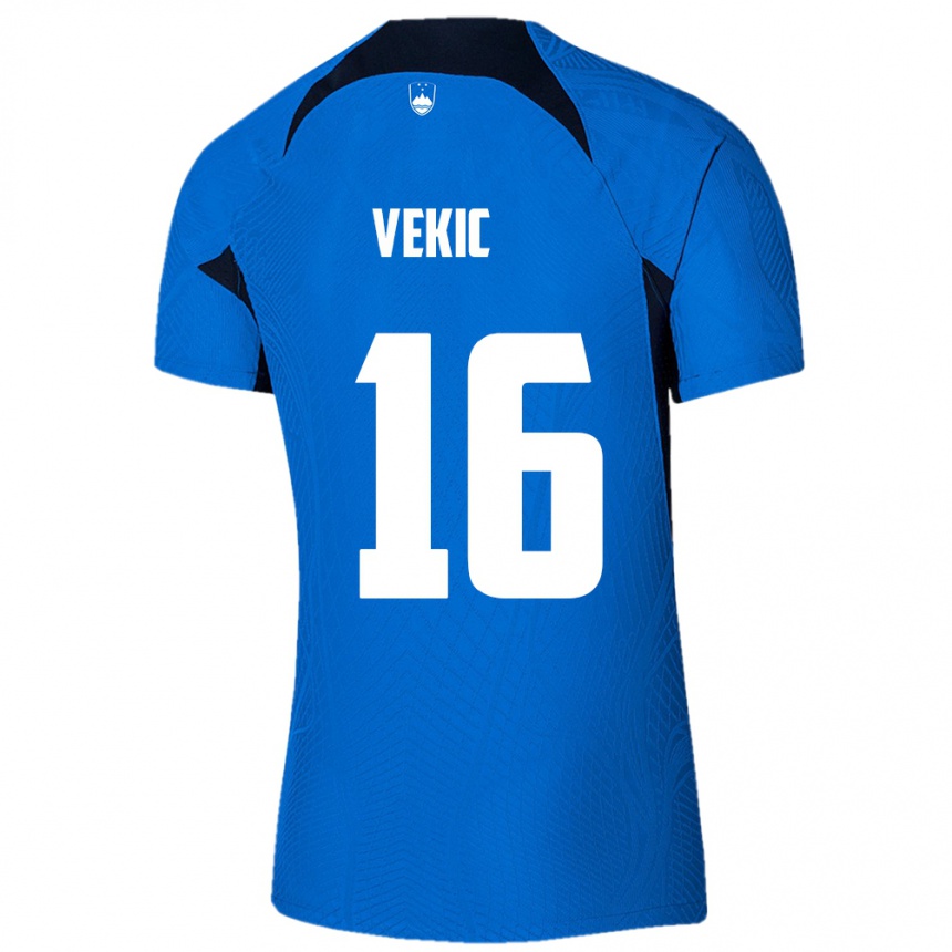 Niño Fútbol Camiseta Eslovenia Igor Vekic #16 Azul 2ª Equipación 24-26 México