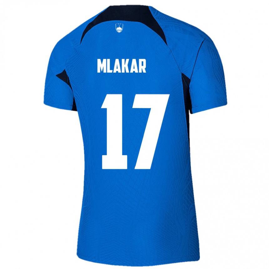 Niño Fútbol Camiseta Eslovenia Jan Mlakar #17 Azul 2ª Equipación 24-26 México