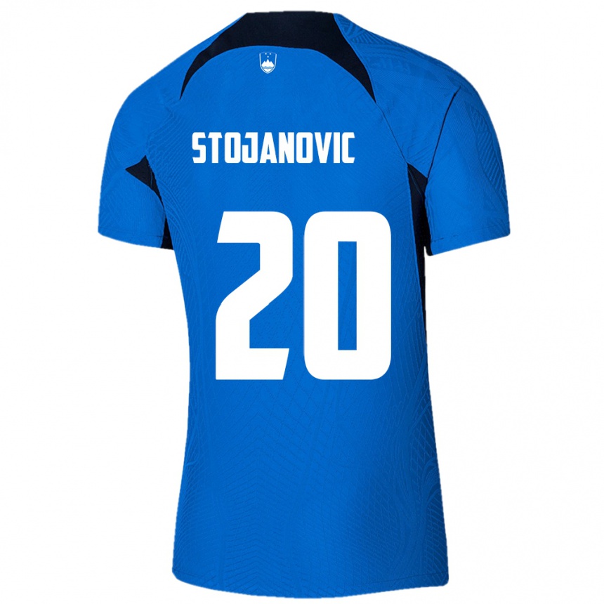 Niño Fútbol Camiseta Eslovenia Petar Stojanović #20 Azul 2ª Equipación 24-26 México